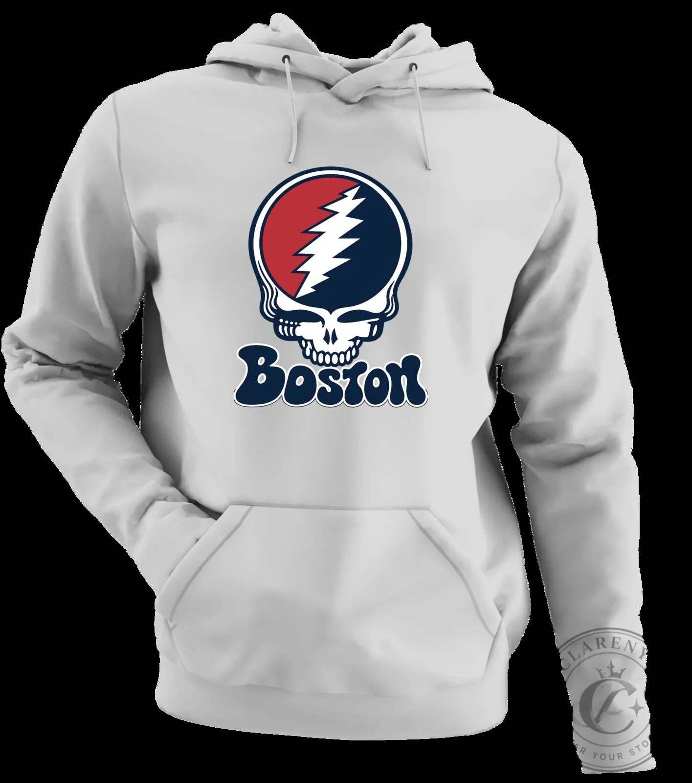 Boston Grateful Dead Steal Your Face Skull Logo Pink Pullover Hoodie